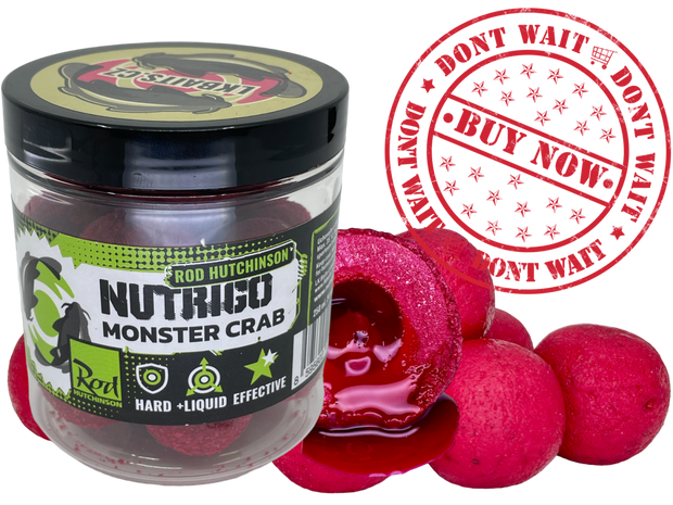 LK Baits Boilies Monster Crab R.Hutchinson 1kg 20mm + Nutrigo RH Monster Crab 150ml, 20mm