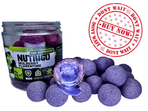LK Baits Mulberry Florentine Boilies R. Hutchinson 1kg 20mm + Nutrigo RH Mulberry Florentine 150ml 20mm